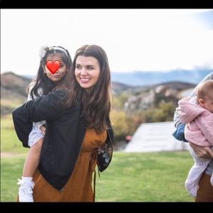 Roolee Torrey polka dot dress, nursing friendly